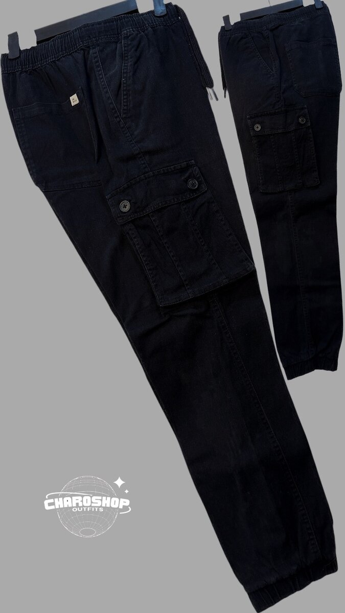 Pantalon cargo noir homme