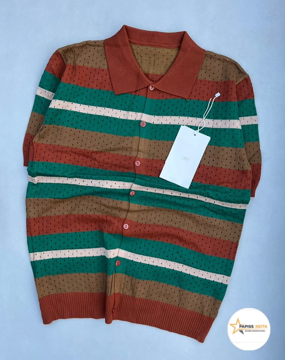 Cardigan en maille rayé