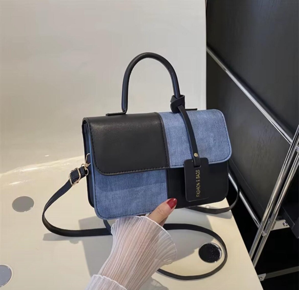Sac à bandoulière denim chic