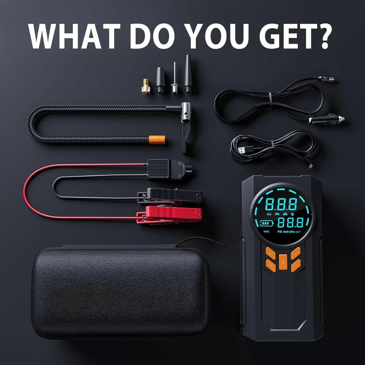 2in1 car jumper with tire pump