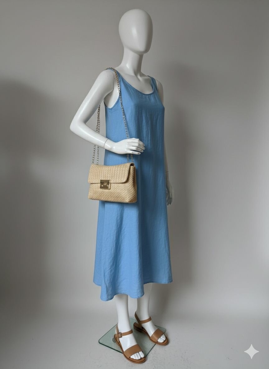 Sac bandoulière en paille élégante