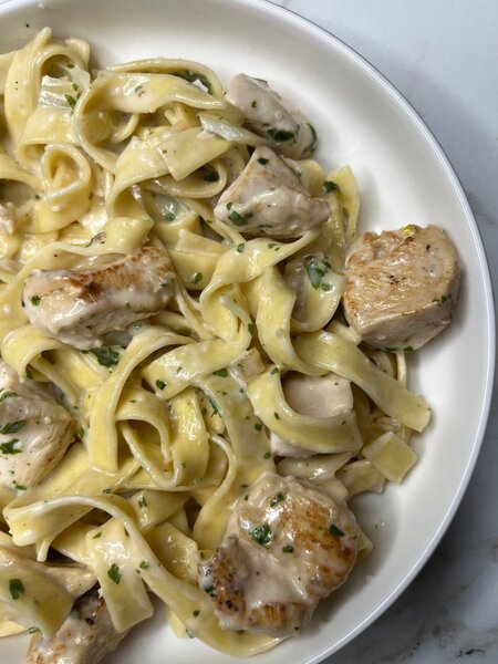 Tagliatelles jambon poulet