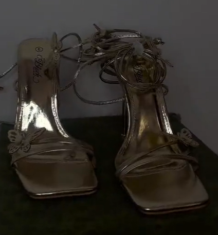 Butterfly gold heels