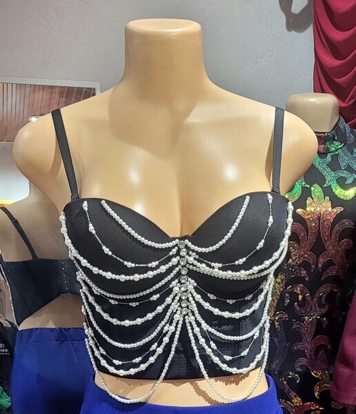 Top bustier perlé élégant