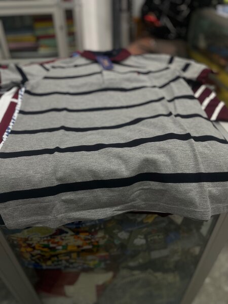 Polo Rayé Homme en Coton