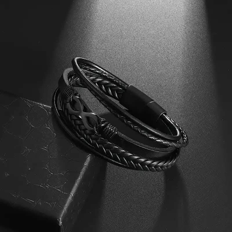 Bracelet cuir tressé homme