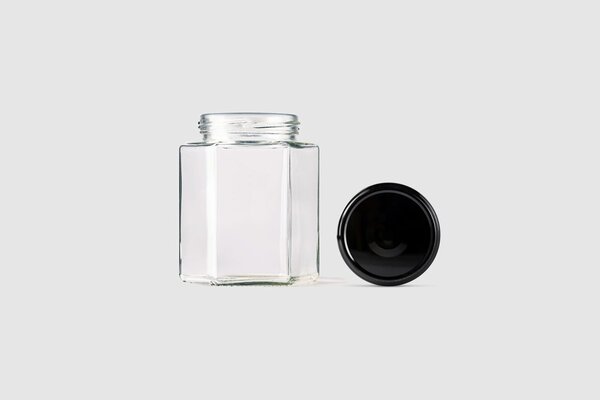 500ml hexagonal glass jar