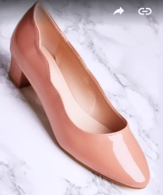 Dusty gloss pink blocked heel