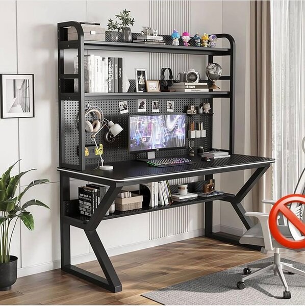 DOUBLE DECKER DESK WITH SHEVLE