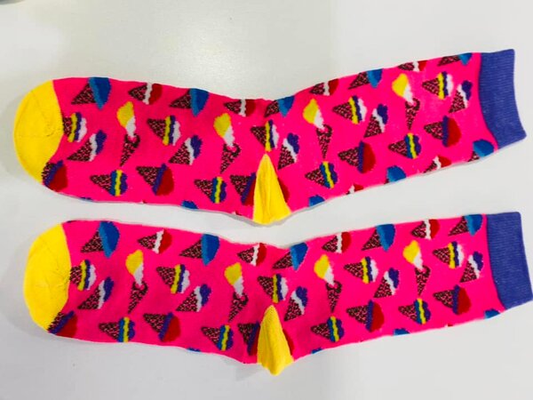 Socks with a bright print