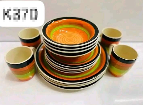 orange set of dishes