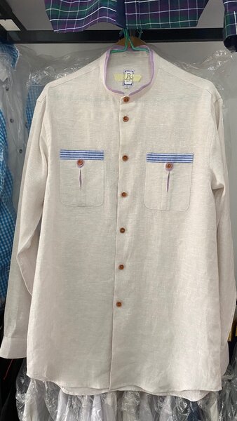 Chemise en lin col mao élégant