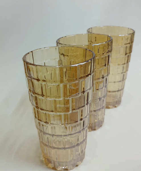Набор из 6 штук стеклянных стаканов с рельефным узором
