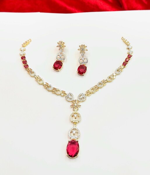 American Diamond 1 karat Necklace set 