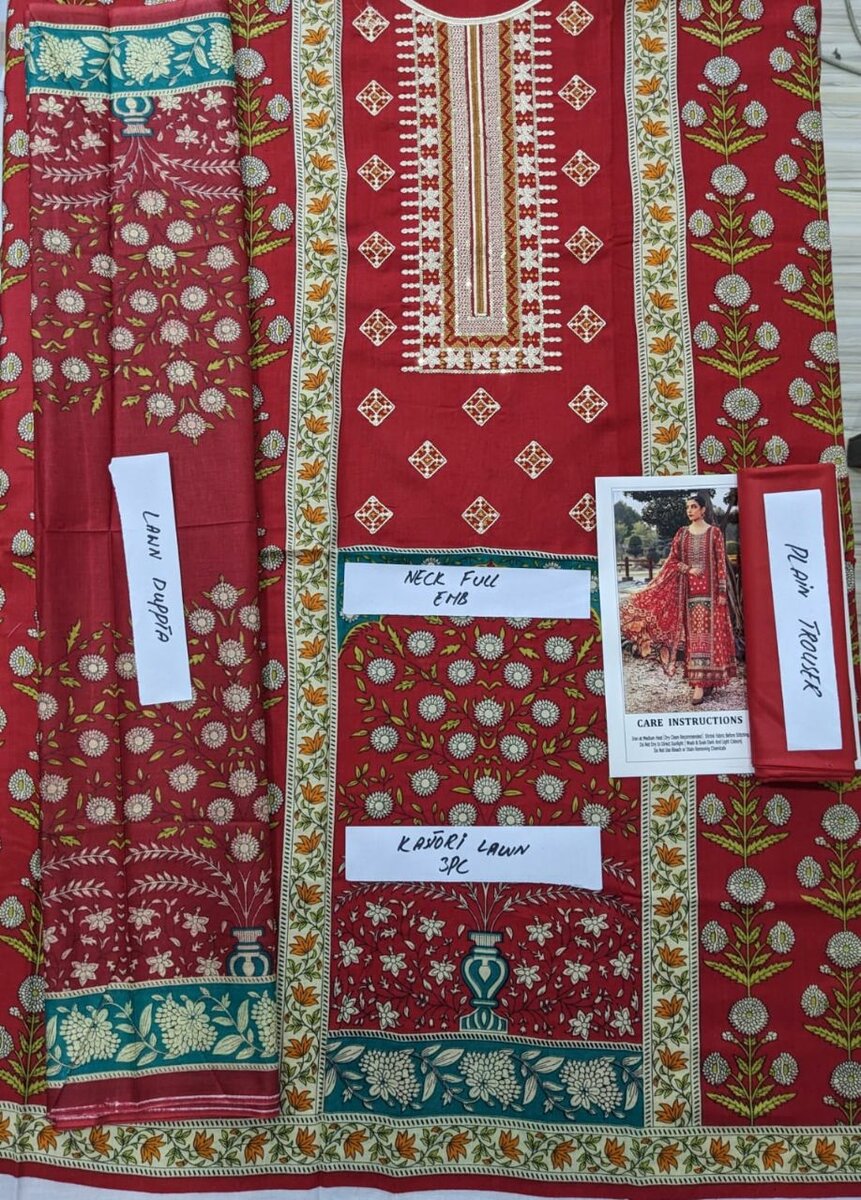 Printed lawn suit