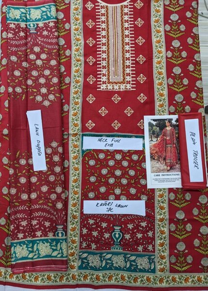 Printed lawn suit