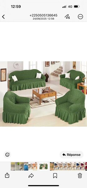 Housses de canapé élastiques vertes