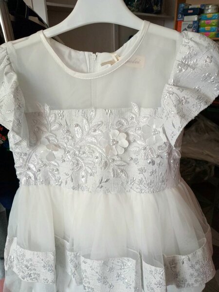 Girls brocade and tulle dress