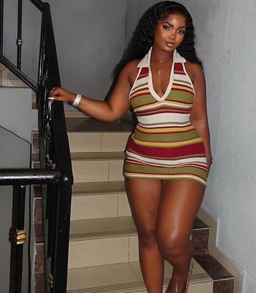 Robe rayée moulante tendance