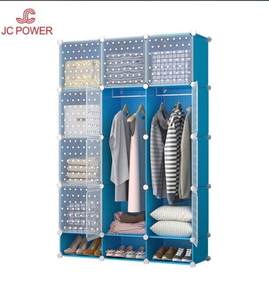 Plastic wardrobe 12 cubes-Blue