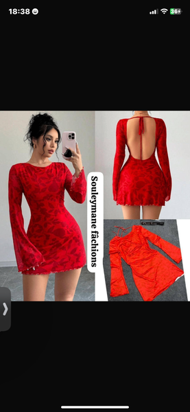Robe Rouge Sexy Évasée