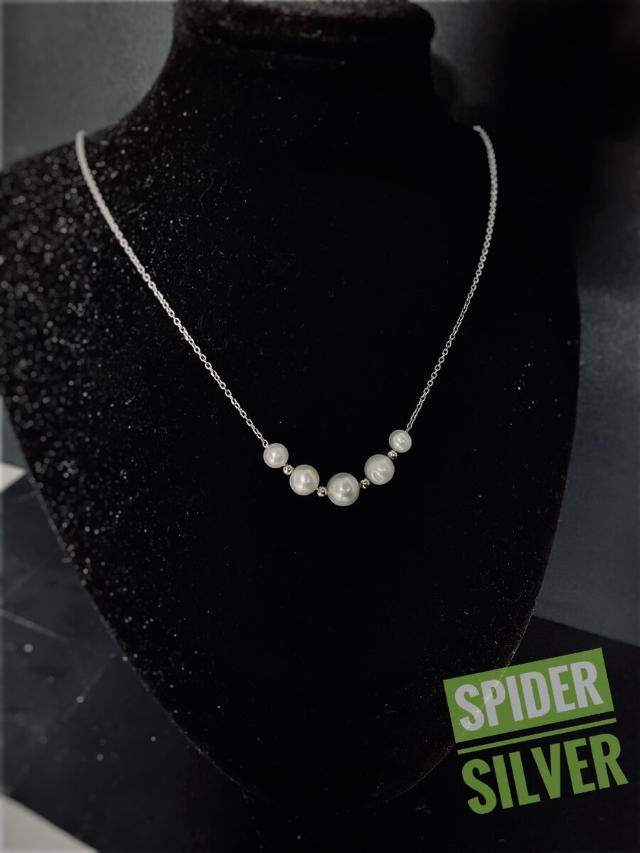 Серебряное ожерелье с жемчугом