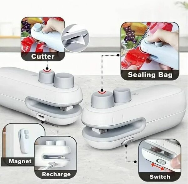 Scelleur et coupe-sac rechargeable