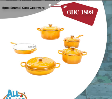 5pcs Enamel Cast Iron Cookware