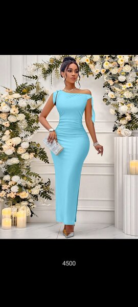 Robe Élégante Bleu Femme