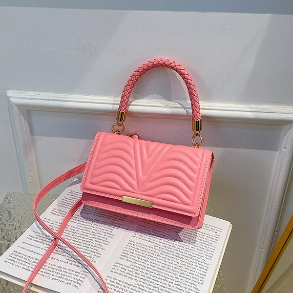 High-quality, stylish rectangular women's bag pink