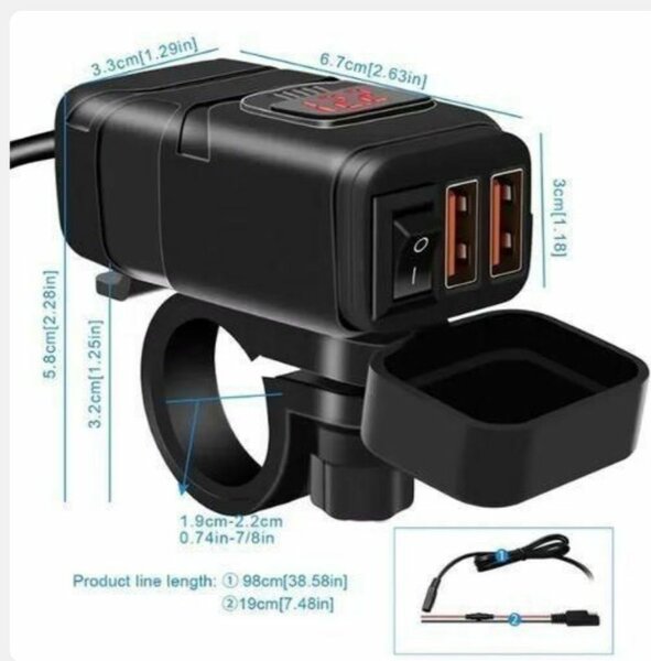 Chargeur USB QC3.0 pour moto