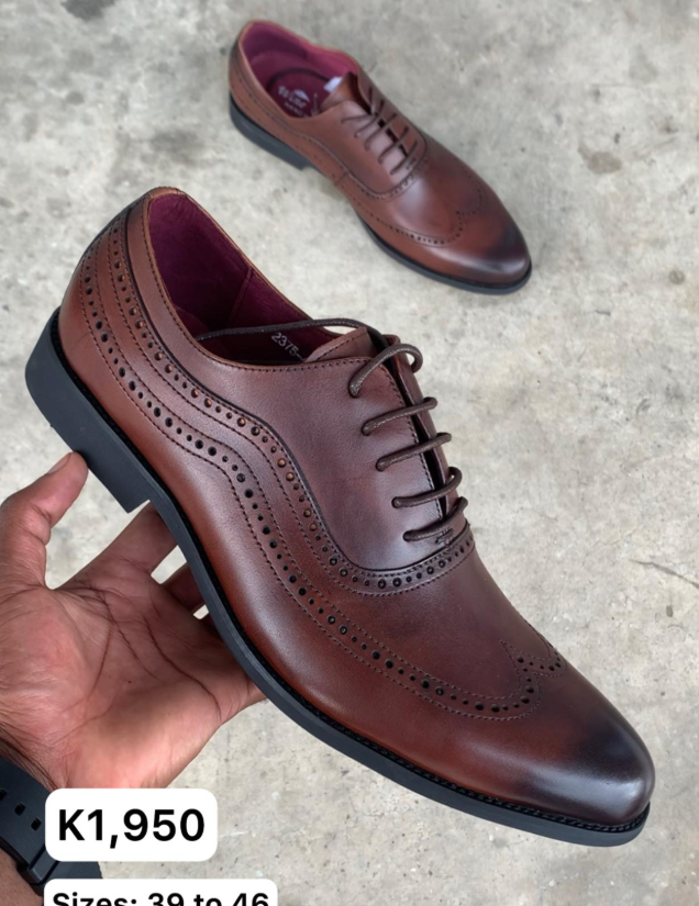 shoes brown perforation