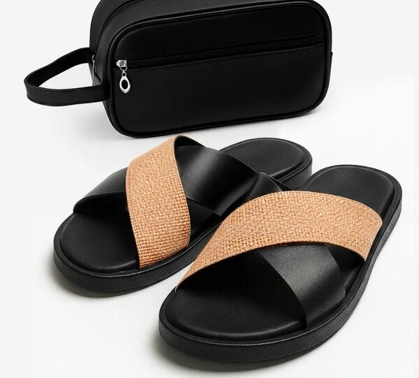 Sandales croisées confort pour homme