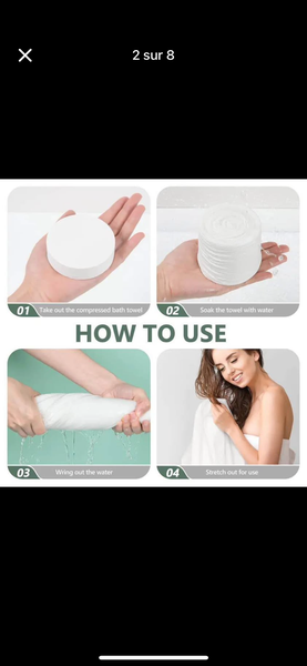 Lot de 4 serviettes compressée