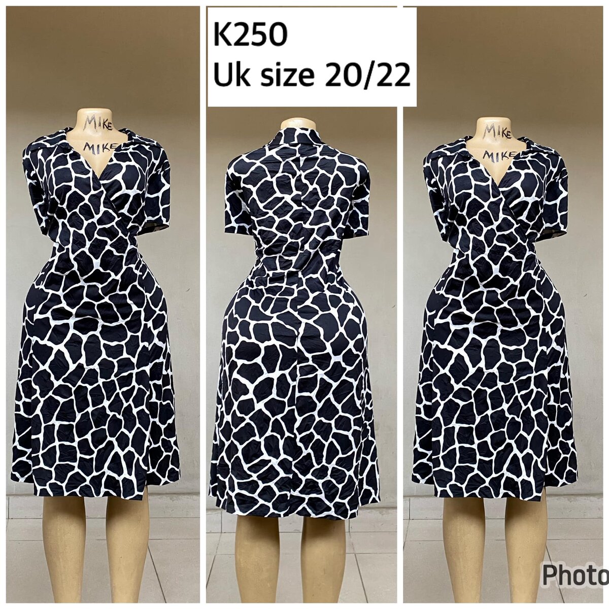 black dress with pattern