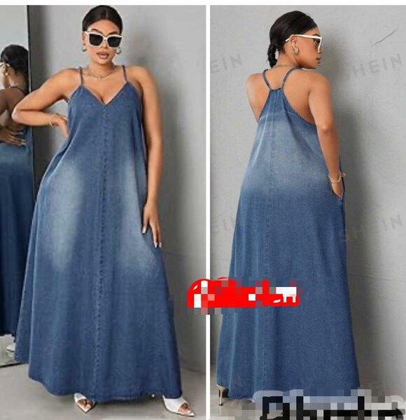 Robe longue en jean chic