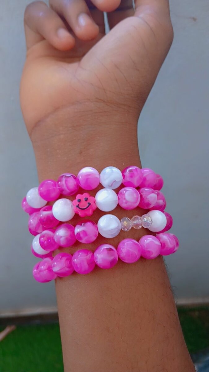 Bracelet perles colorées multicouches