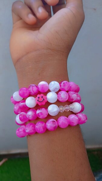 Bracelet perles colorées multicouches