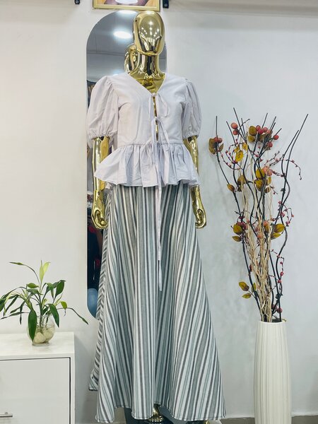 Ensemble Tunique et Jupe Rayée