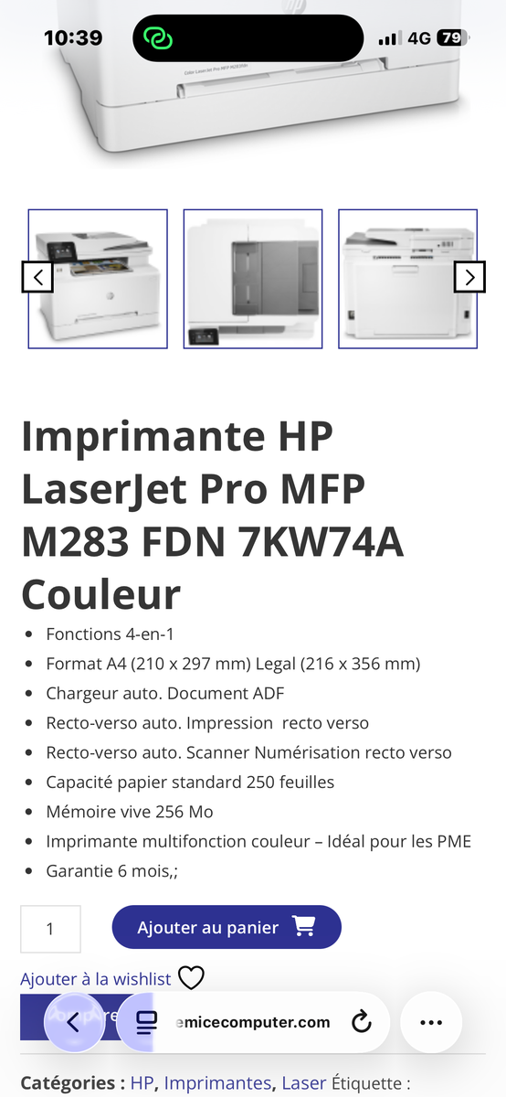ImprimanteHP LaserJet Couleur