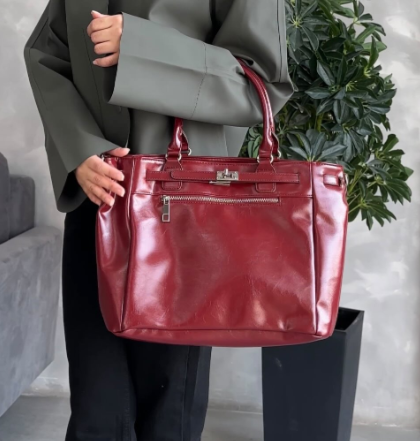 Сумка большая STRADIVARIUS бордовая