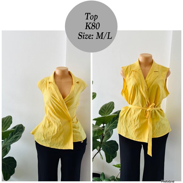 Women's sleeveless yellow top in size M/L