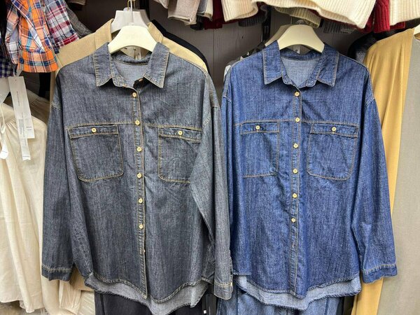 Джинсовая рубашка Размер стандарт до 52-размера