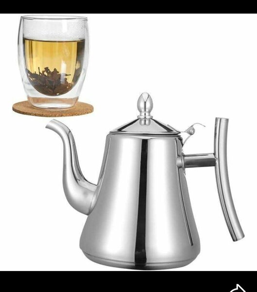 Théière en acier inoxydable élégante