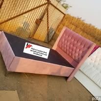 custom made bed with a high base