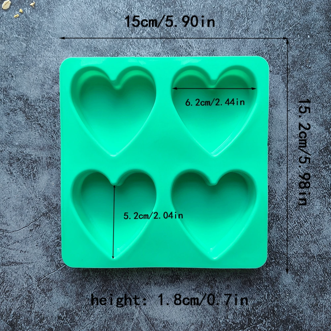 Moule en silicone 4 coeurs