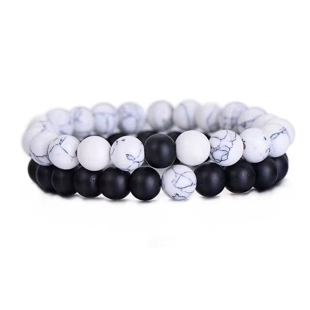 COUPLE  HOWLITE  BLANC ET ONYX