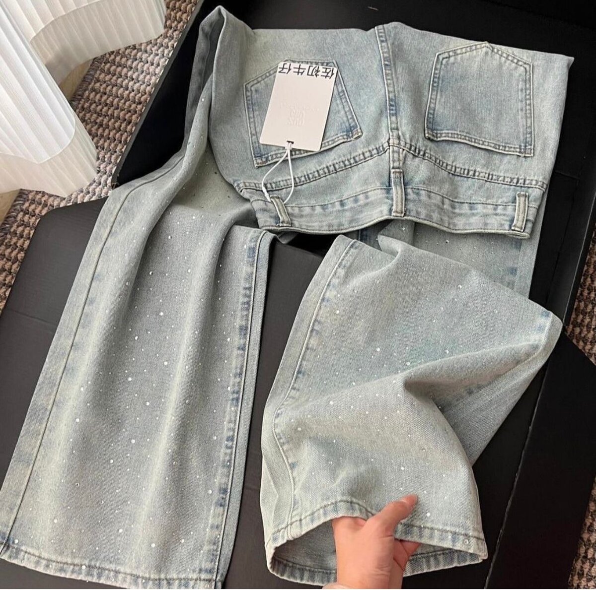 Jeans larges délavés fashion