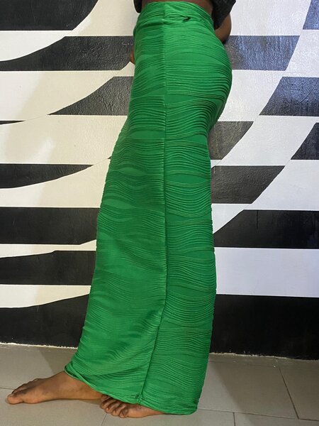Jupe Longue Plissée Verte