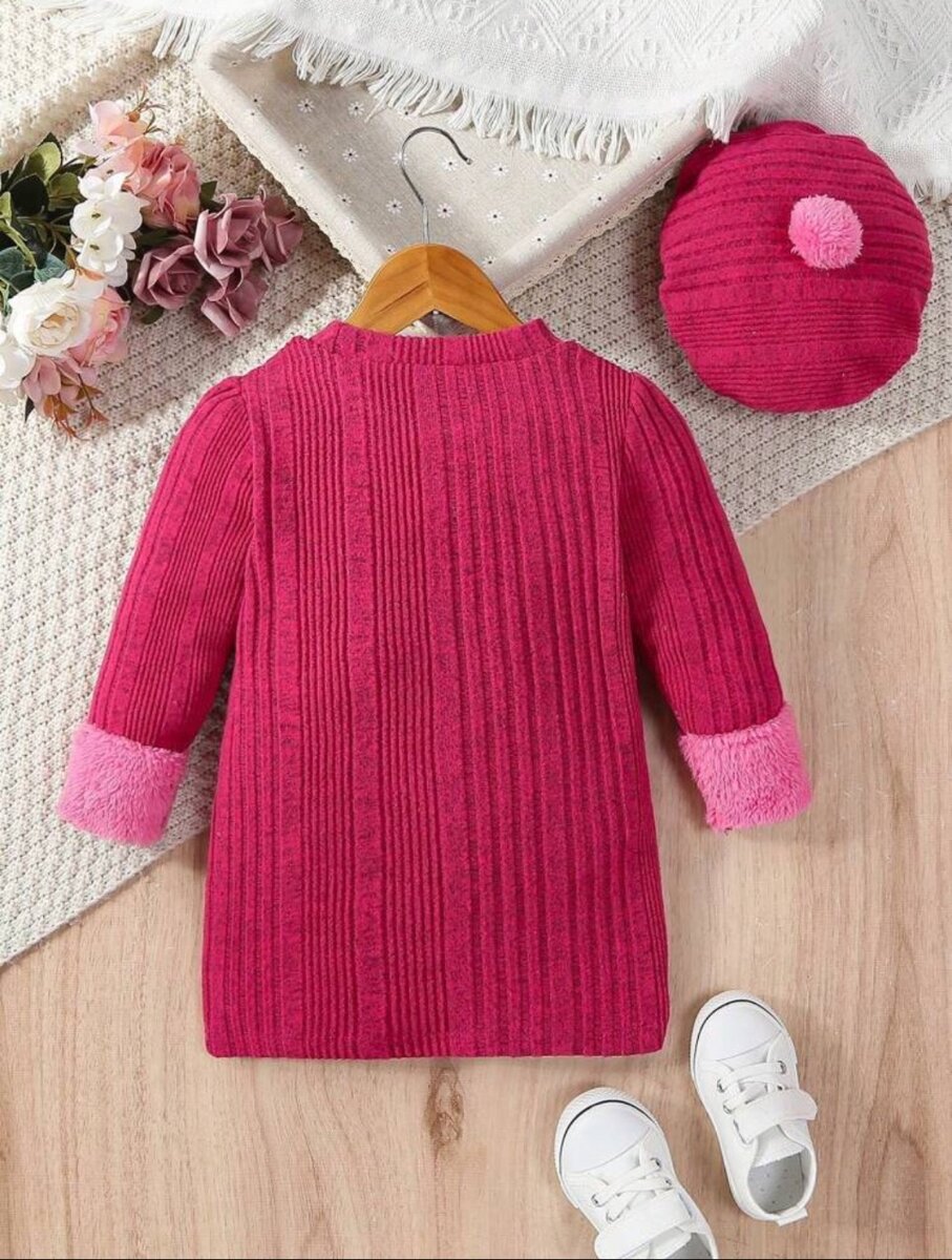 2Pcs Dress with Hat. 9-12M